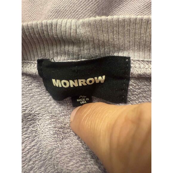Monrow Ombre Cotton Crewneck Sweatshirt Purple Fade – XL - Picture 5 of 7
